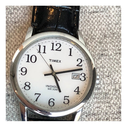 Reloj Timex Vintage Indiglo Hombre Luz En La Esfera