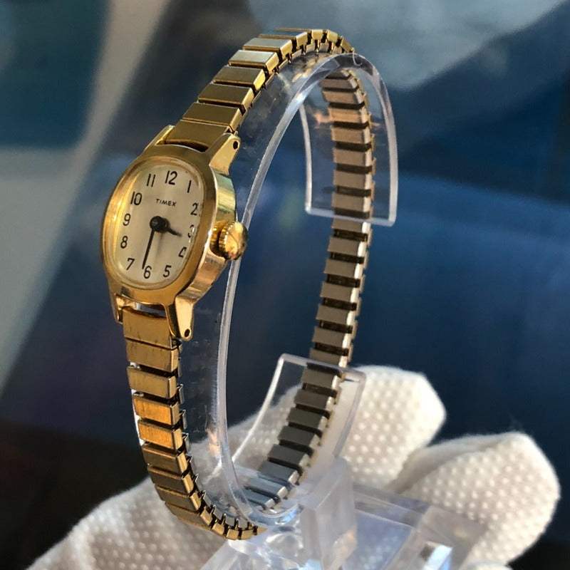 Reloj Timex Mujer Vintage Años 70s Dorado Pulsera Expansible