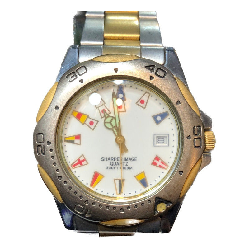 Reloj Sharper Image Vintage Japonés Hombre Tema Náutico