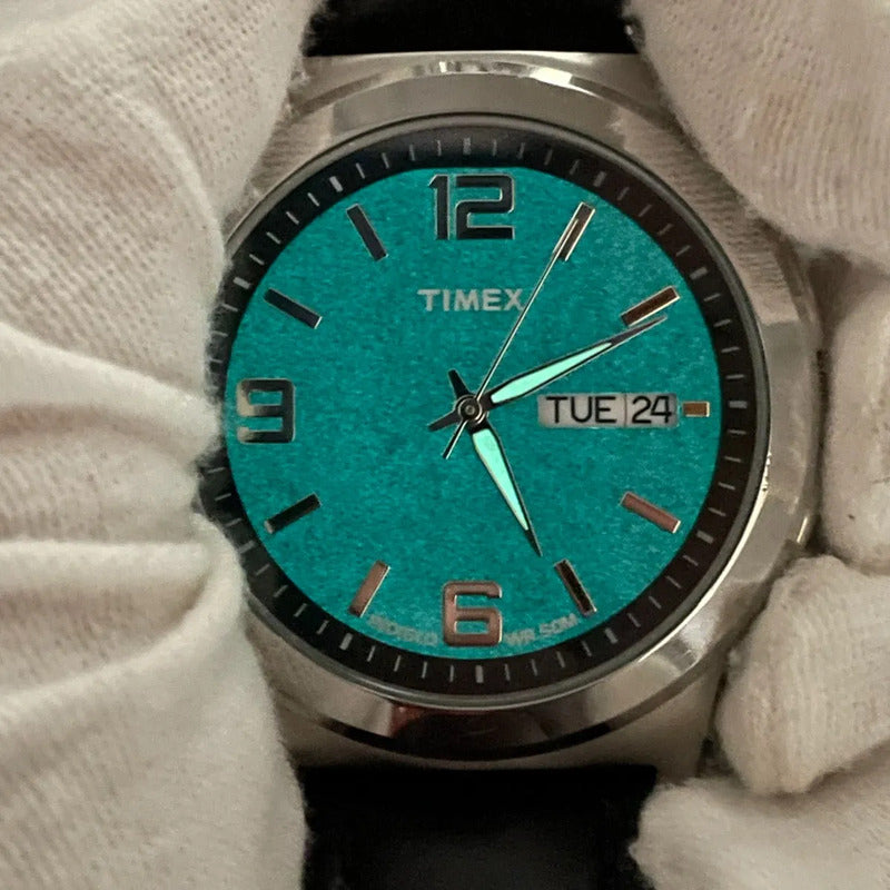 Reloj Timex Hombre Daydate Negro 2014 Indiglo Dial Cuadri