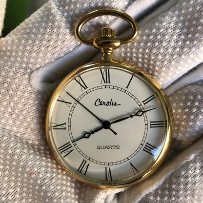 Reloj De Bolsillo Carolee Cuarzo Años 90 Dorado Clásico