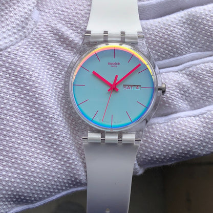 Reloj Swatch Hombre Año 2019 Pastel Rebel Iridiscente 41mm