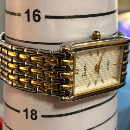 Reloj Luger Mujer Vintage 1997 Suizo Eta Rectangular Two Tone