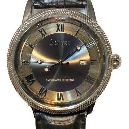 Reloj Stauer Hombre 2009 Gris Sunburst Nuevo Y Poco Común
