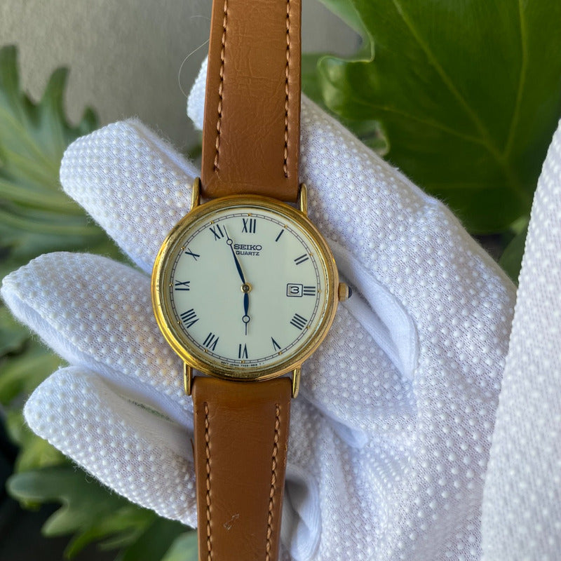 Reloj Seiko Hombre 1995 Vintage Núm. Romanos Y Agujas Azules