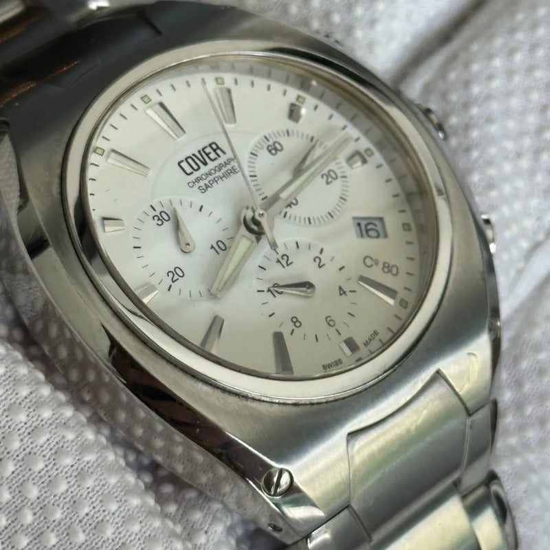 Reloj Suizo Chronograph Cover Hombre Zafiro 2003 Alta Gama Escaso