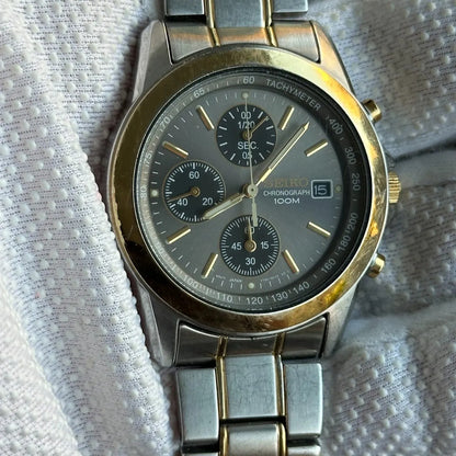 Reloj Seiko Cronógrafo 7T92 Hombre Original Vintage 1997 Taquímetro