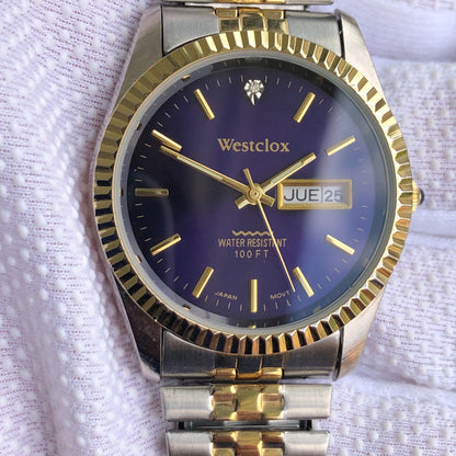 Reloj Westclox Hombre 1995 Datejust Style Purpura Sunburst