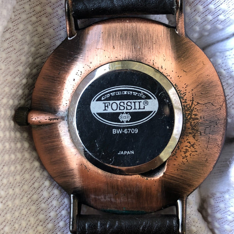 Reloj Fossil Relic Ammonite Mujer Vintage 1995 Único Raro