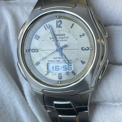 Reloj Casio Wave Ceptor Hombre 2004 Solar Ana-digi Escaso
