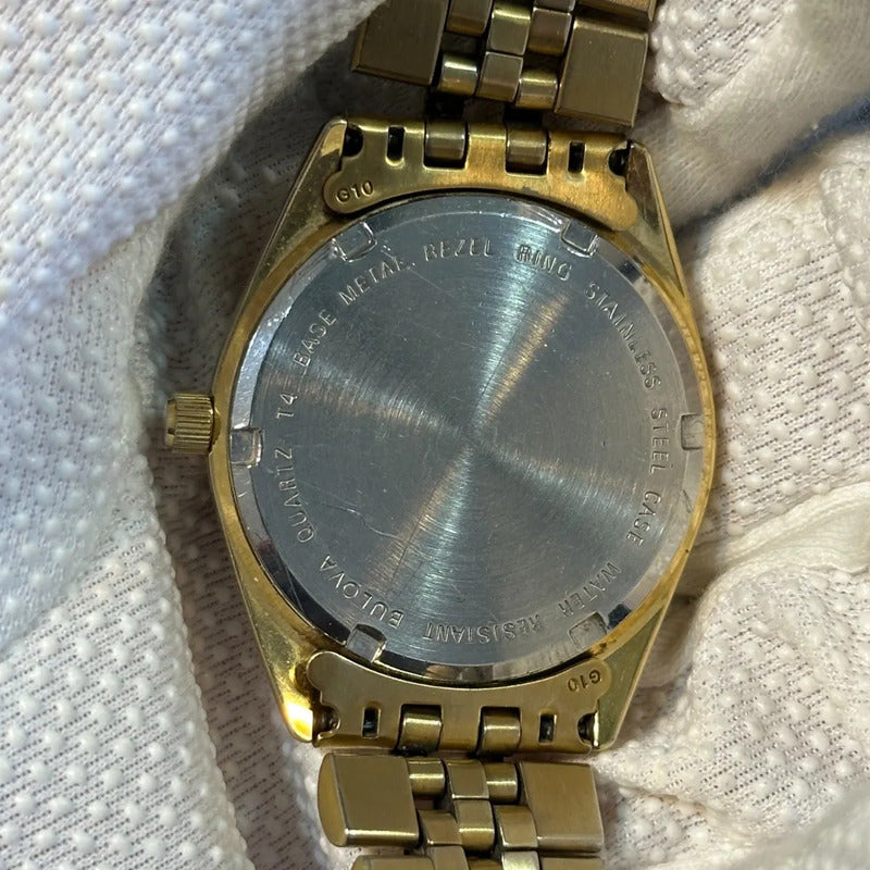 Reloj Bulova Masónico Hombre Año 1994 Compás Escuadra En Relieve