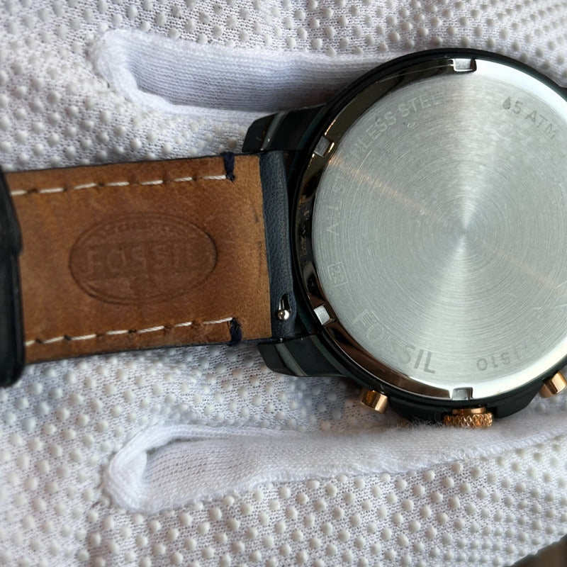 Reloj Fossil Hombre Año 2015 Grant Ícono Azul Descatalogado