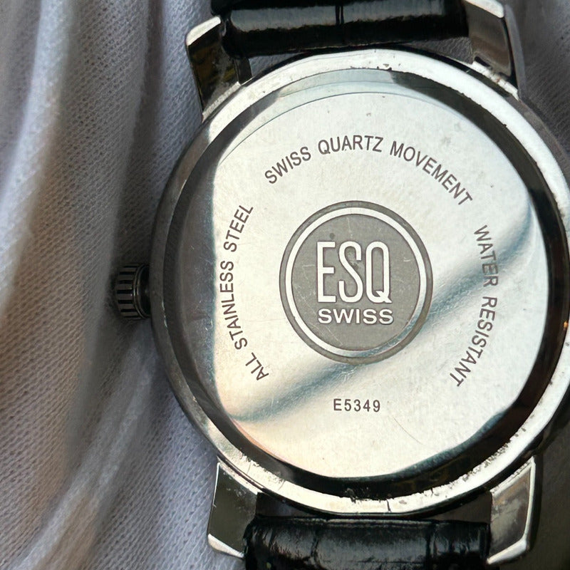 Reloj ESQ Swiss Hombre Año 2002 Guilloché Corona Azul Movado