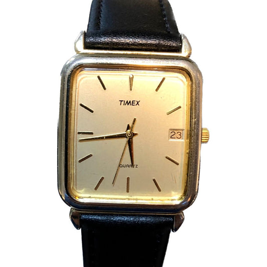 Reloj Timex Vintage1989 Cuadrado Fecha Funciona Bien Escaso.