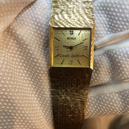 Reloj Benrus Mujer Fines Años 70´s Dorado Brazalete Original