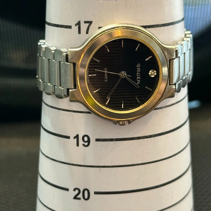 Reloj Gruen Unisex Dial Texturizado 34mm 1993 Diamante A Las 12