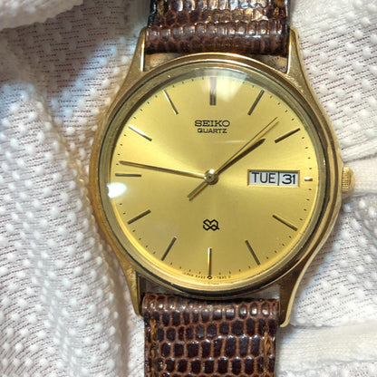 Reloj Seiko Hombre Año 1986 Vintage Sunburst Dorado Sq