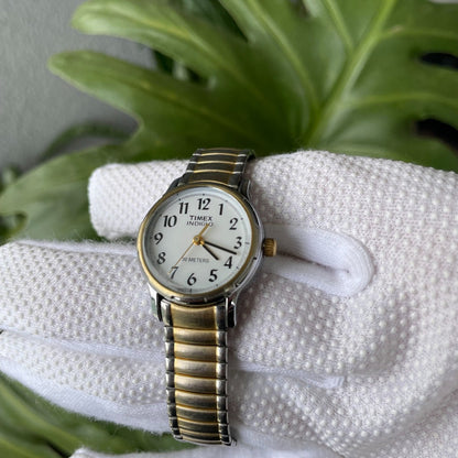 Reloj Timex Mujer Vintage 1997 Cuarzo Indiglo Dial Blanco
