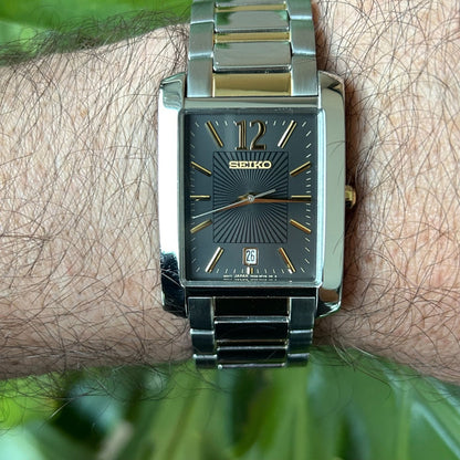 Reloj Seiko Hombre 2010 Rectangular Dorado/gris Único
