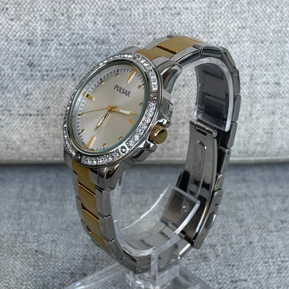 Reloj Pulsar By Seiko Mujer Años 2010s Bisel Con Cristales Vj21