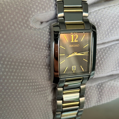 Reloj Seiko Hombre 2010 Rectangular Dorado/gris Único