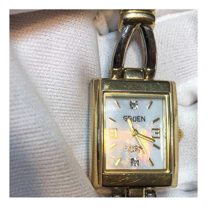 Reloj Fino Gruen Mujer Madreperla Diamantes Vintage Años 90s