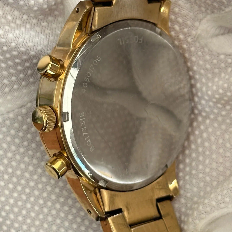 Reloj Fossil Flynn Chronograph Hombre Año 2017 Dorado Romano
