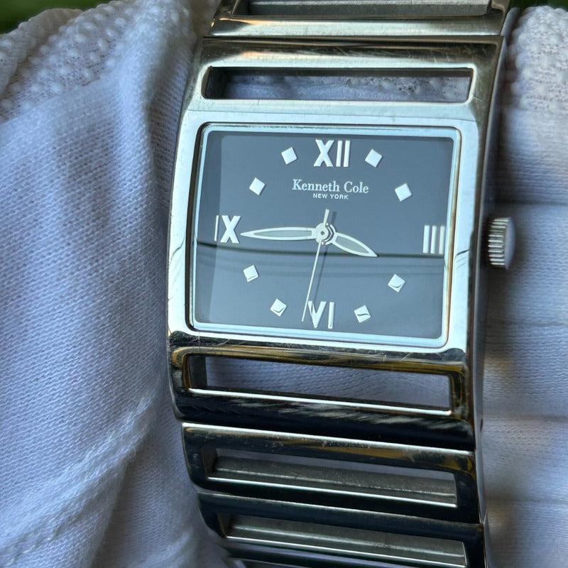 Reloj Kenneth Cole Mujer Año 2004 Acero Rectangular Cut-out