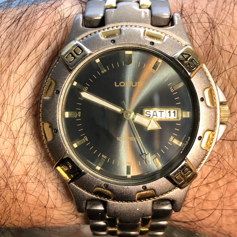 Reloj Lorus By Seiko Hombre Años 90´s Bicolor Day-date