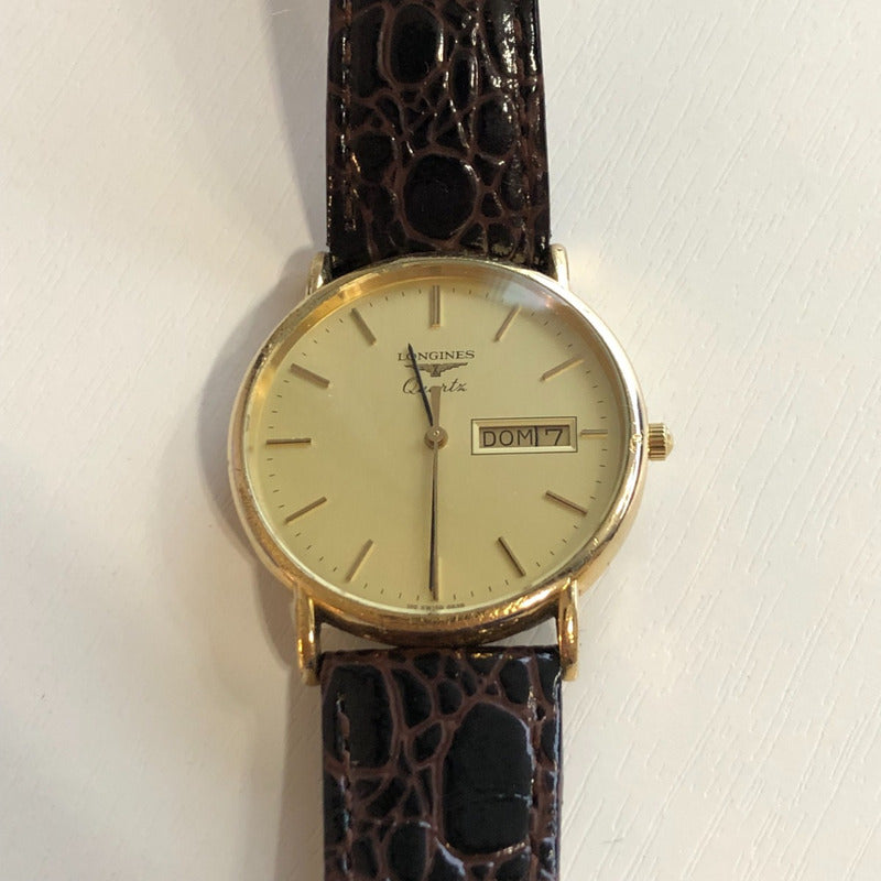 Reloj Longines Hombre Año 1989 Quartz Dorado Day-date