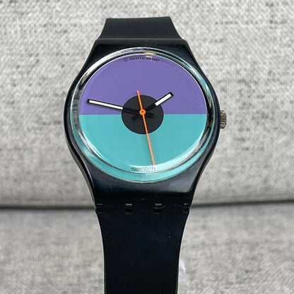 Reloj Swatch Hombre Vintage 1987 Purpura Turquesa Gb12