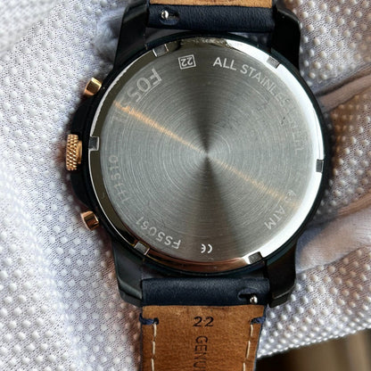 Reloj Fossil Hombre Año 2015 Grant Ícono Azul Descatalogado