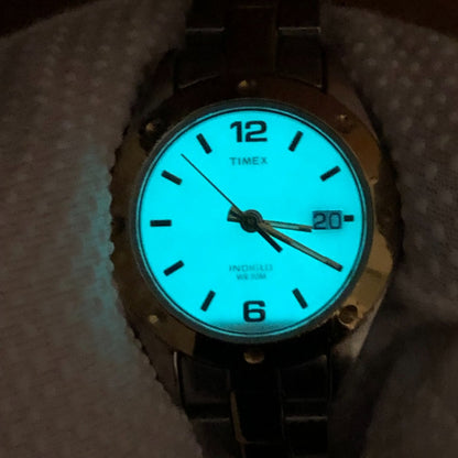 Reloj Timex Mujer Año 2009 Bisel Dorado Acero Two Tone