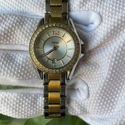 Reloj Fossil Mujer Año 2011 Two Tone Cristales Riley Mini
