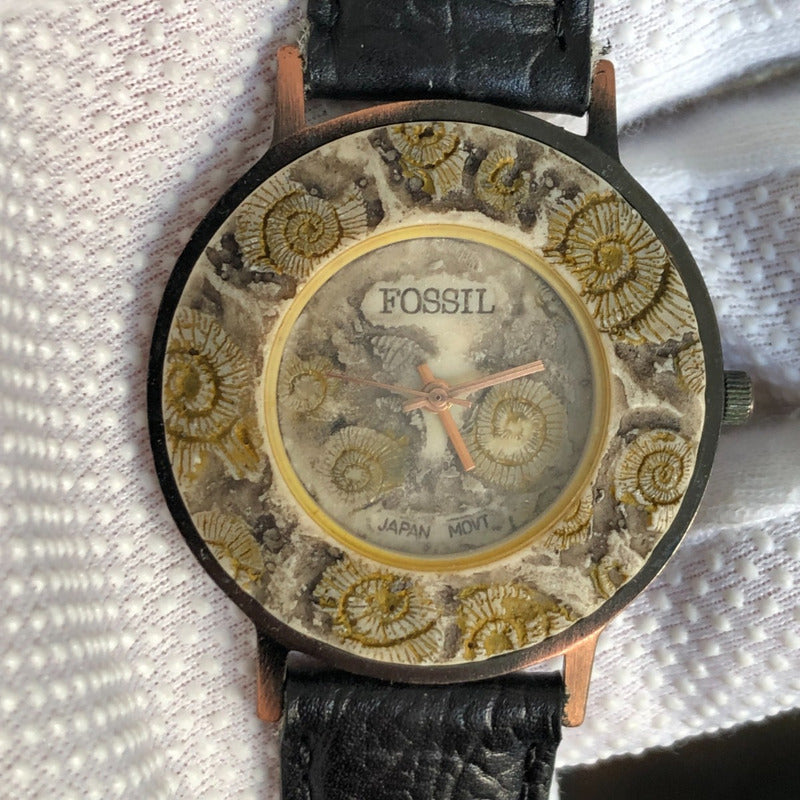 Reloj Fossil Relic Ammonite Mujer Vintage 1995 Único Raro