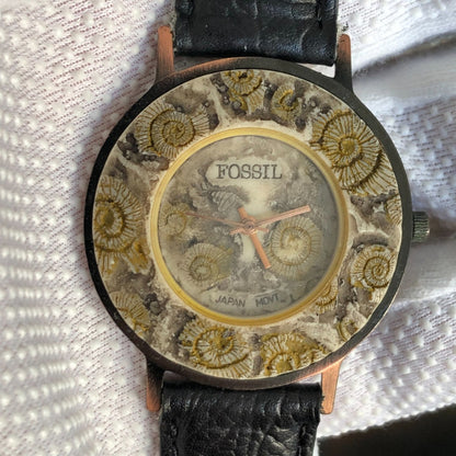 Reloj Fossil Relic Ammonite Mujer Vintage 1995 Único Raro