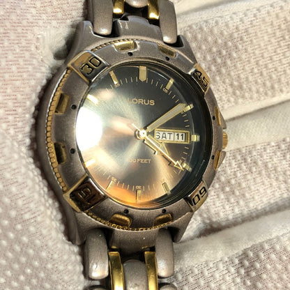 Reloj Lorus By Seiko Hombre Años 90´s Bicolor Day-date