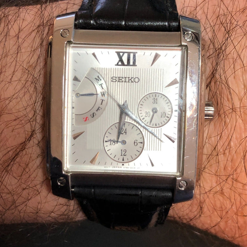 Reloj Seiko Multifunción Hombre Año 2006 Rectangular Japonés