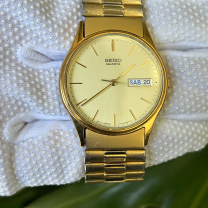 Reloj Seiko Hombre Vintage 1994 Dial Champagne Día-fecha