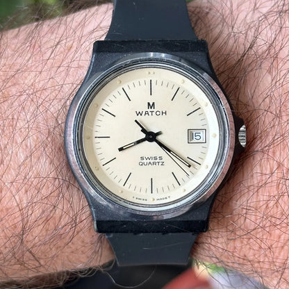 Reloj Mondaine Swiss Quartz Hombre Año 1989 Minimalista Raro