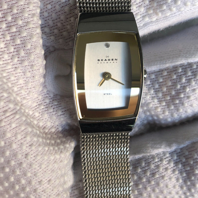 Reloj Skagen Mujer 2005 Acero Curvo Pulsera Milanesa Raro