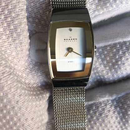 Reloj Skagen Mujer 2005 Acero Curvo Pulsera Milanesa Raro