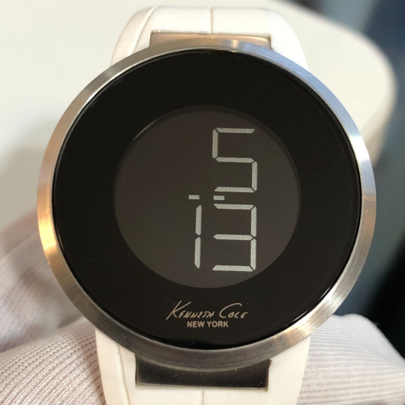 Reloj Kenneth Cole Hombre Año 2010 Futurista Correa Blanca Original