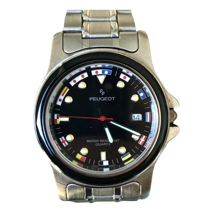Reloj Peugeot Paris Pp Hombre Cuarzo Vintage Años 90 Acero Náutico