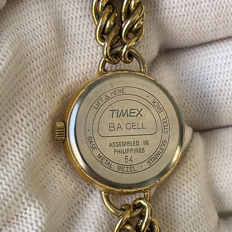 Reloj Timex Mujer Años 90s Dorado Pulsera Cadena Reloj-joya