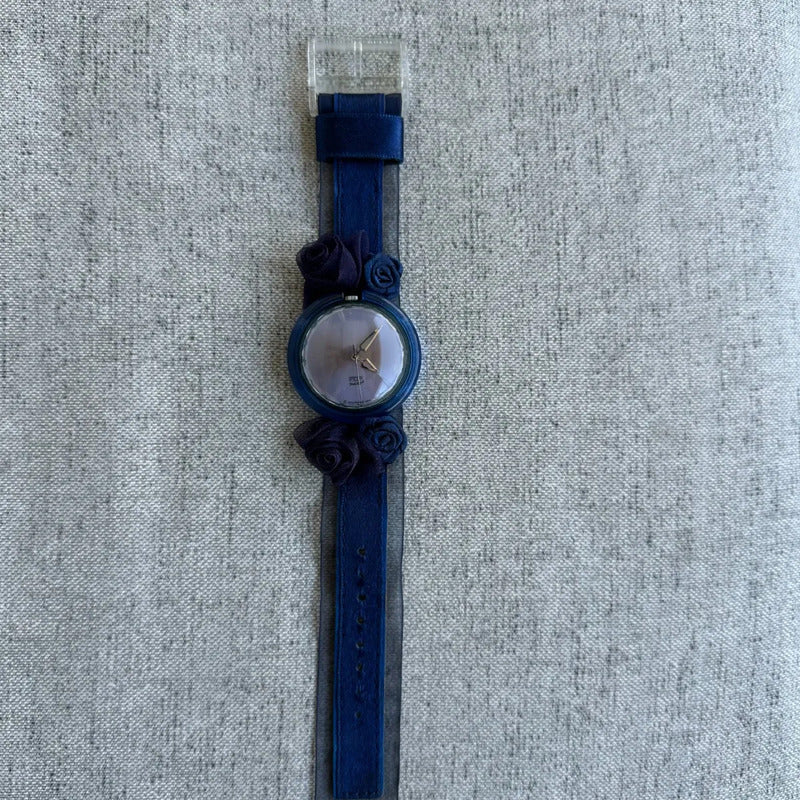 Reloj Swatch Pop King Blue Mujer Año 1998 Correa Floral Raro