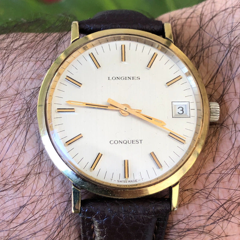 Reloj Longines Hombre Vintage Año 1960 Conquest Date Cuerda Manual