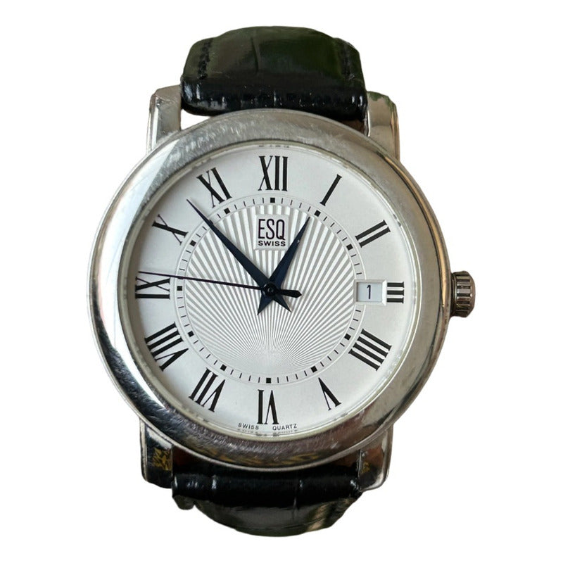 Reloj ESQ Swiss Hombre Año 2002 Guilloché Corona Azul Movado