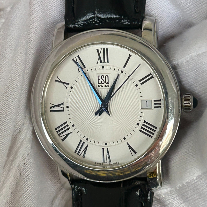 Reloj ESQ Swiss Hombre Año 2002 Guilloché Corona Azul Movado