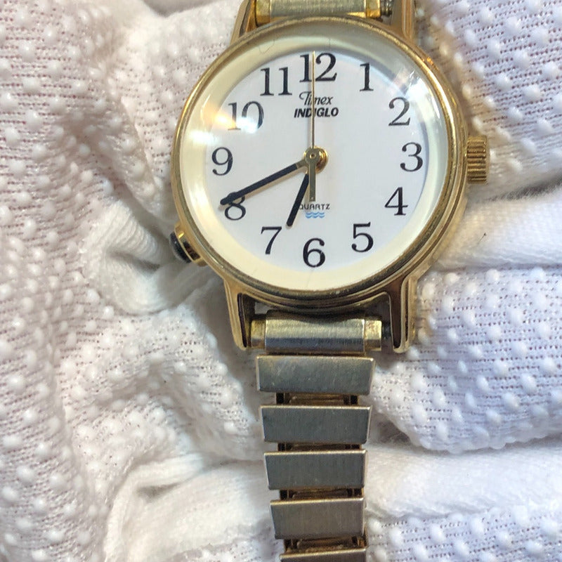 Reloj Timex Mujer Vintage Año 1998 Indiglo A Las 8 Dorado